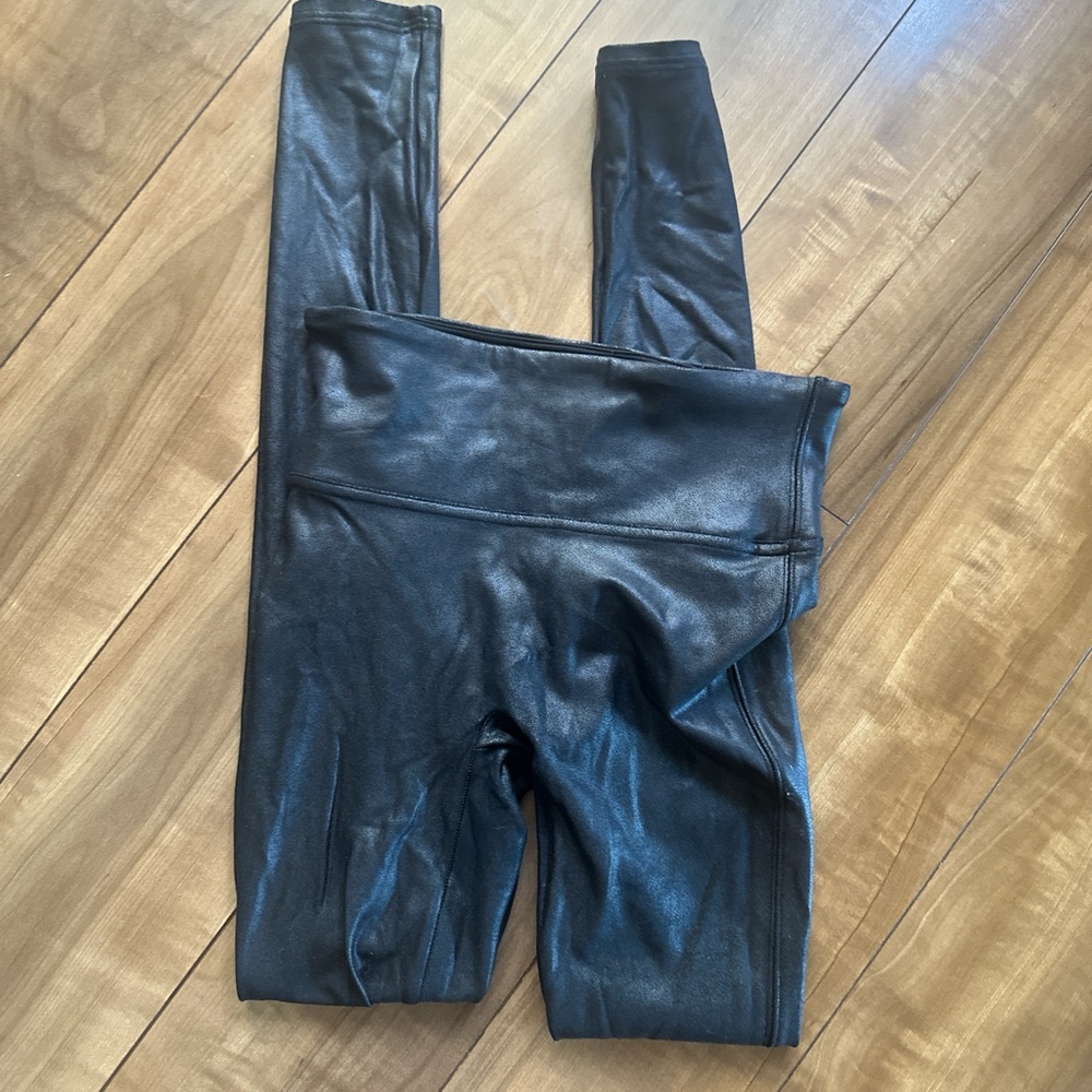 SPANX Shiny Black Leggings